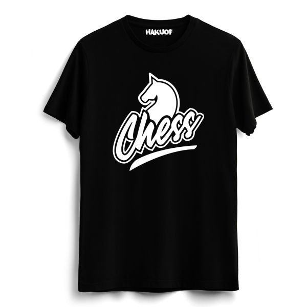 Satranç Baskılı Pamuklu Tişört