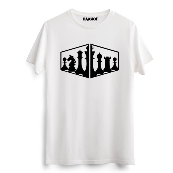 Satranç Baskılı Pamuklu Tişört