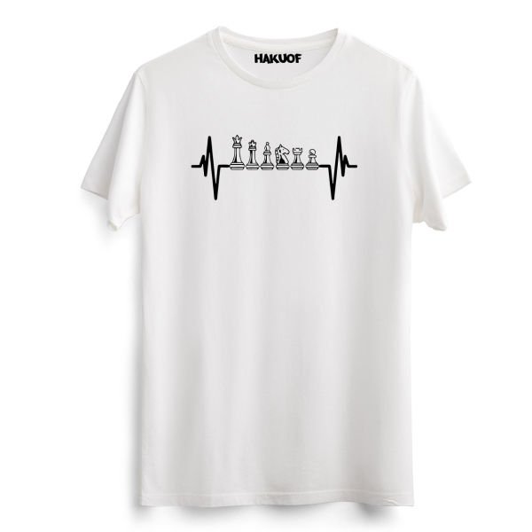 Satranç Baskılı Pamuklu Tişört