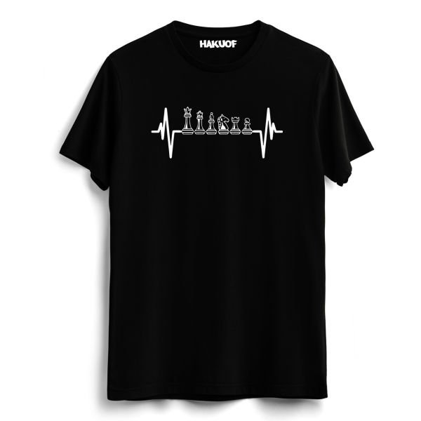 Satranç Baskılı Pamuklu Tişört