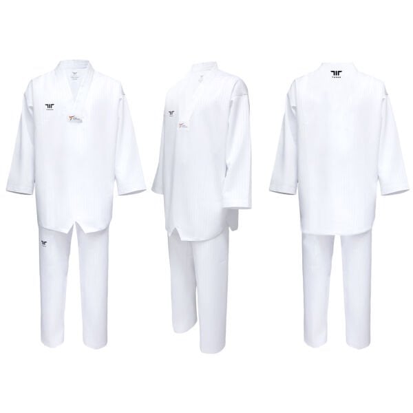TUSAH Beyaz Yaka Taekwondo Elbisesi WT Onaylı Dobok Tekvando