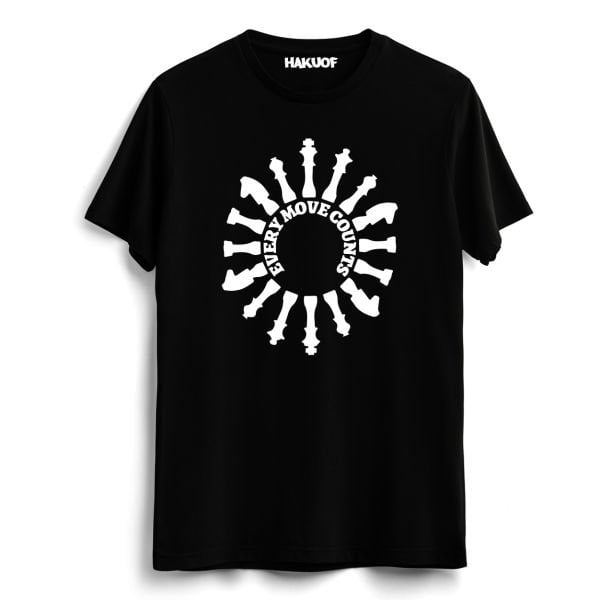 Satranç Baskılı Pamuklu Tişört