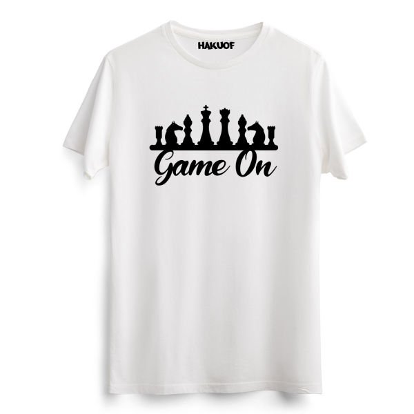 Satranç Baskılı Pamuklu Tişört