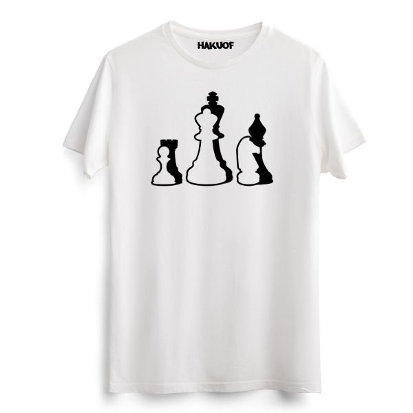 Satranç Baskılı Pamuklu Tişört