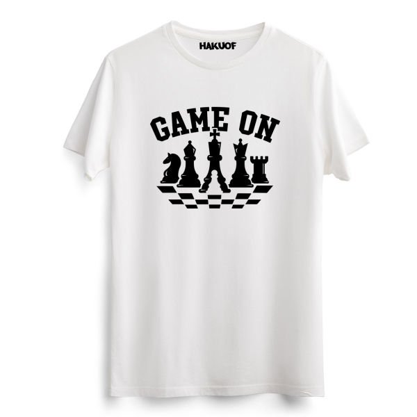 Satranç Baskılı Pamuklu Tişört