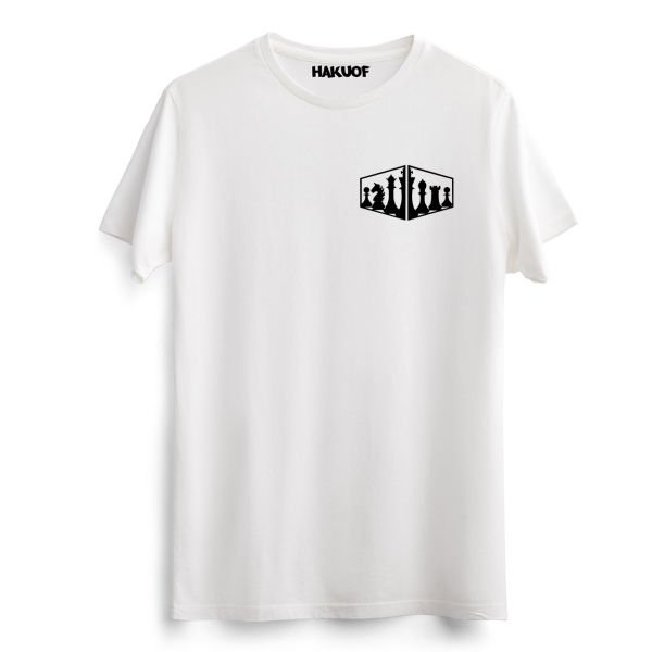 Satranç Baskılı Pamuklu Tişört