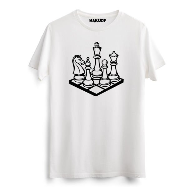 Satranç Baskılı Pamuklu Tişört