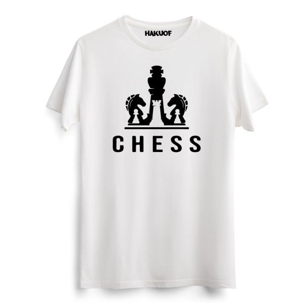 Satranç Baskılı Pamuklu Tişört