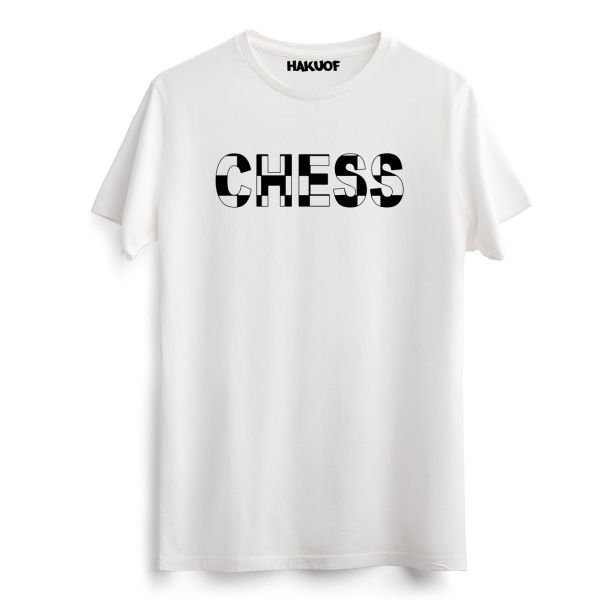 Satranç Baskılı Pamuklu Tişört