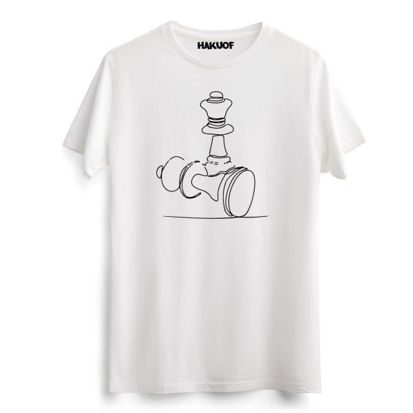 Satranç Baskılı Pamuklu Tişört