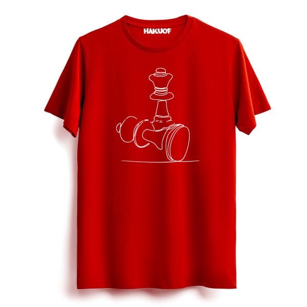 Satranç Baskılı Pamuklu Tişört