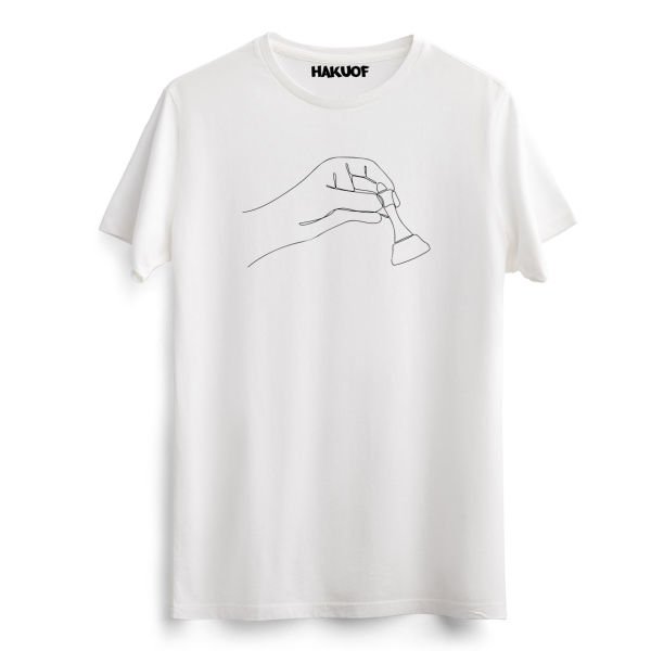 Satranç Baskılı Pamuklu Tişört