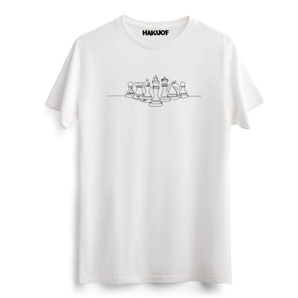 Satranç Baskılı Pamuklu Tişört