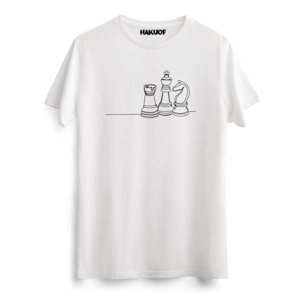 Satranç Baskılı Pamuklu Tişört