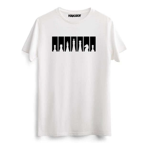 Satranç Baskılı Pamuklu Tişört