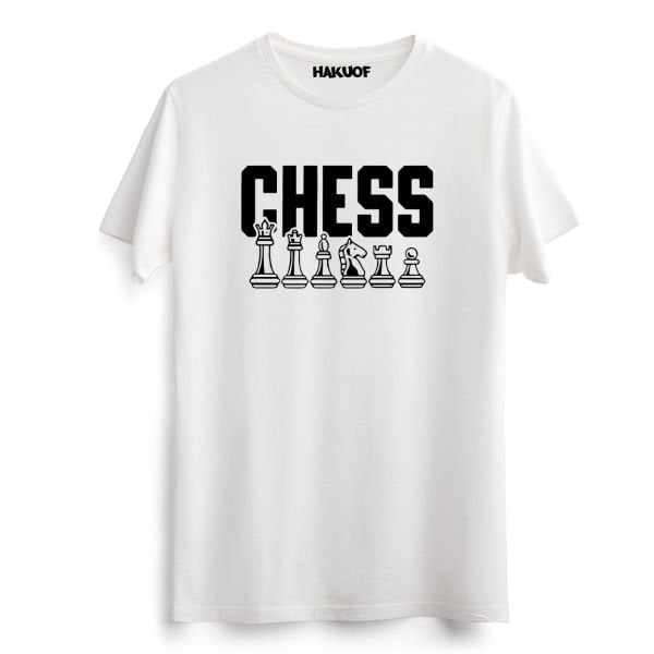 Satranç Baskılı Pamuklu Tişört