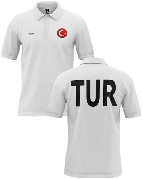 Yakalı TUR Tişört Metalize Orijinal Türk Bayrağı