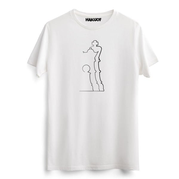 Satranç Baskılı Pamuklu Tişört