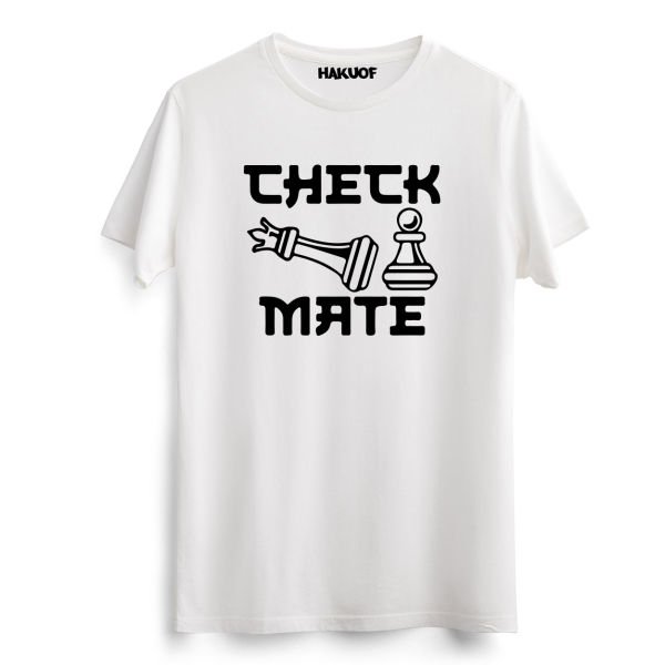 Satranç Baskılı Pamuklu Tişört