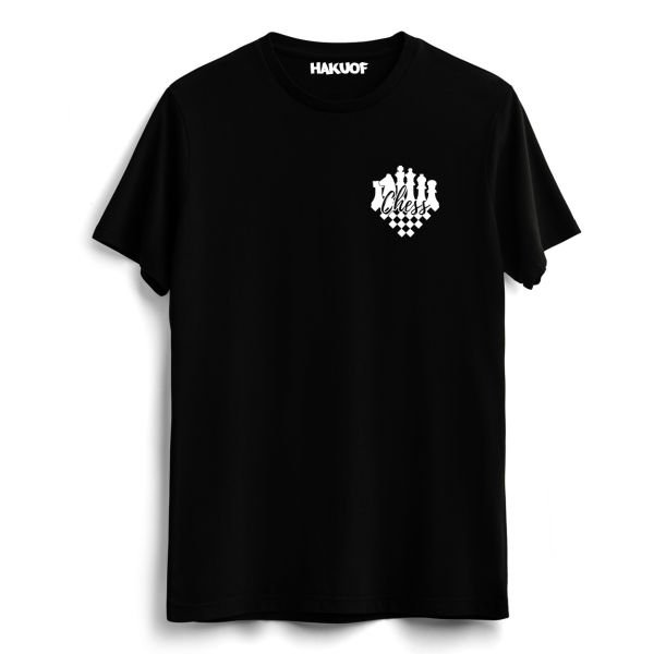 Satranç Baskılı Pamuklu Tişört