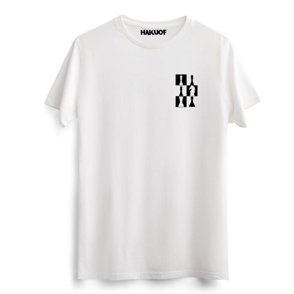 Satranç Baskılı Pamuklu Tişört