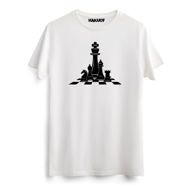 Satranç Baskılı Pamuklu Tişört