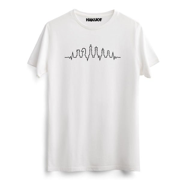 Satranç Baskılı Pamuklu Tişört